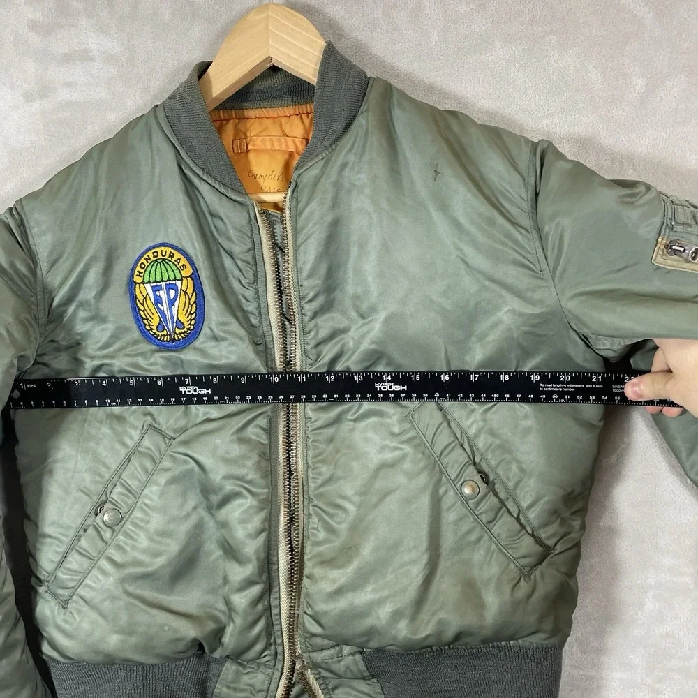 VTG 60s USAF MA-1 Reversible Bomber Jacket Mens Small 1964 Patches *READ*